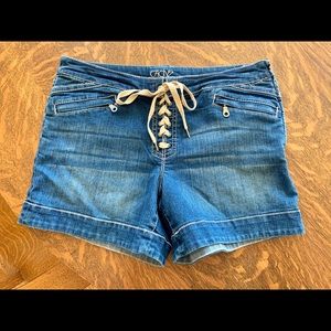 Lace Fly Jean Shorts by Cache